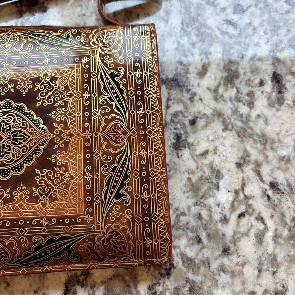 Vintage A. Antinori Roma Brown & Gilt Leather Purse View 2